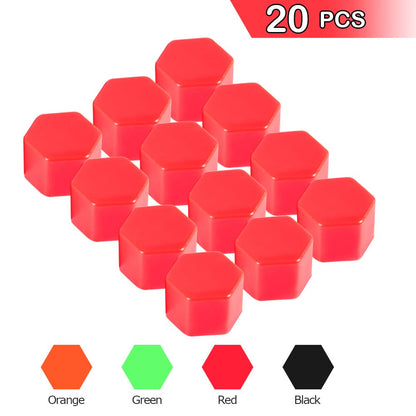 G-PLUS Universal Hub Screw Cover Cap Replacement for Car,19mm Red Wheel Tire Hub Screw Bolt Cover Nut Cap Lug Decoration 20PCS