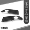 G-PLUS Front Bumper Fog Light Grille Grill Cover LH RH Compatible with Volvo S40 V50 S50 2008 2009 2010 2011 2012 30744919, 30744920 Black