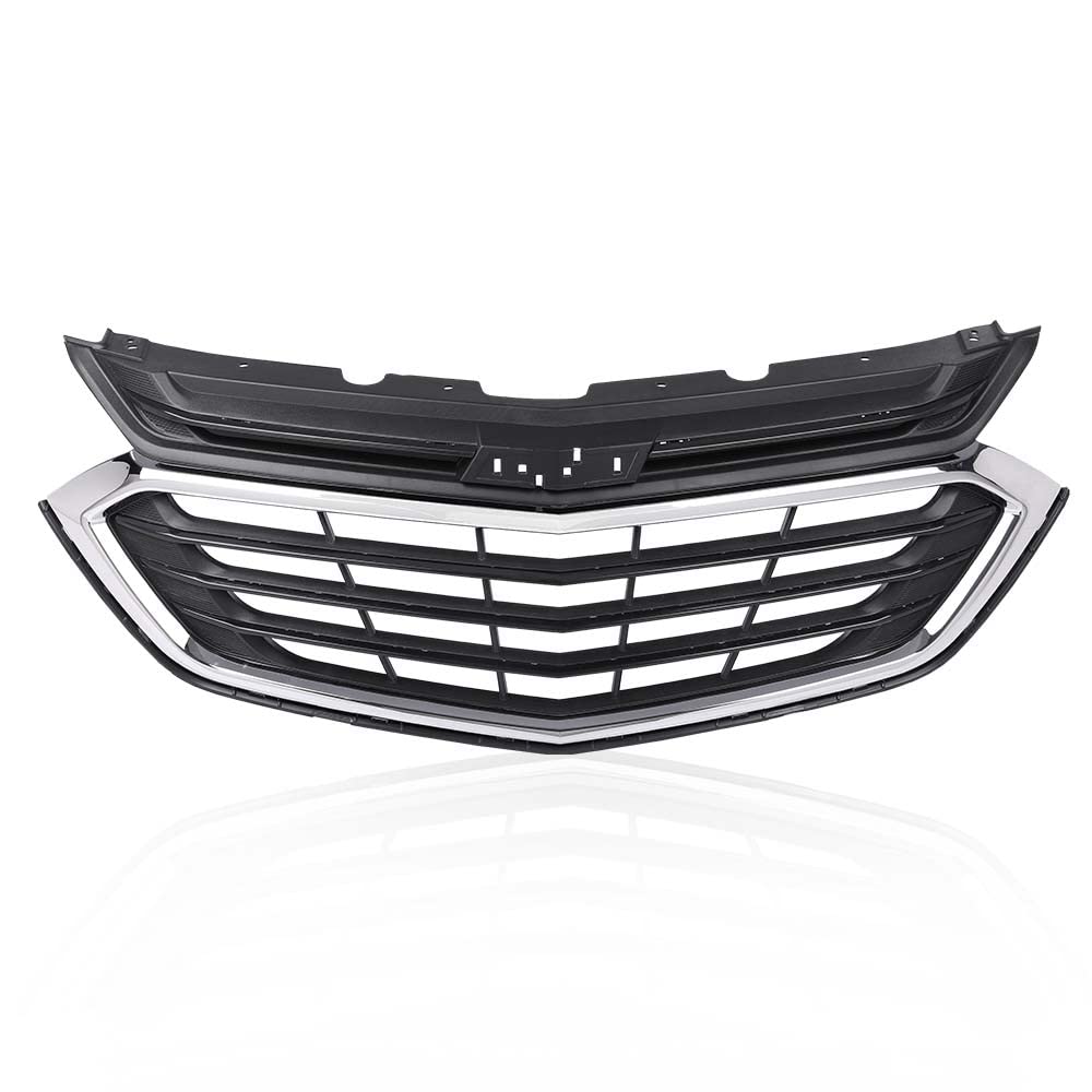 G-PLUS Front Bumper Upper Grille Grill, Compatible with Chevy Equinox 2018 2019 2020, Black & Chrome