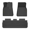 G-PLUS 3PCS Cargo Liner,Compatible with 2020-2025 Tesla Model Y 5 Seat (NOT Fit 7 Seat),1st & 2nd Row 3PCS,TPE Black Full Cover Protection Floor Liner Mats,All Weather Interior Accessories