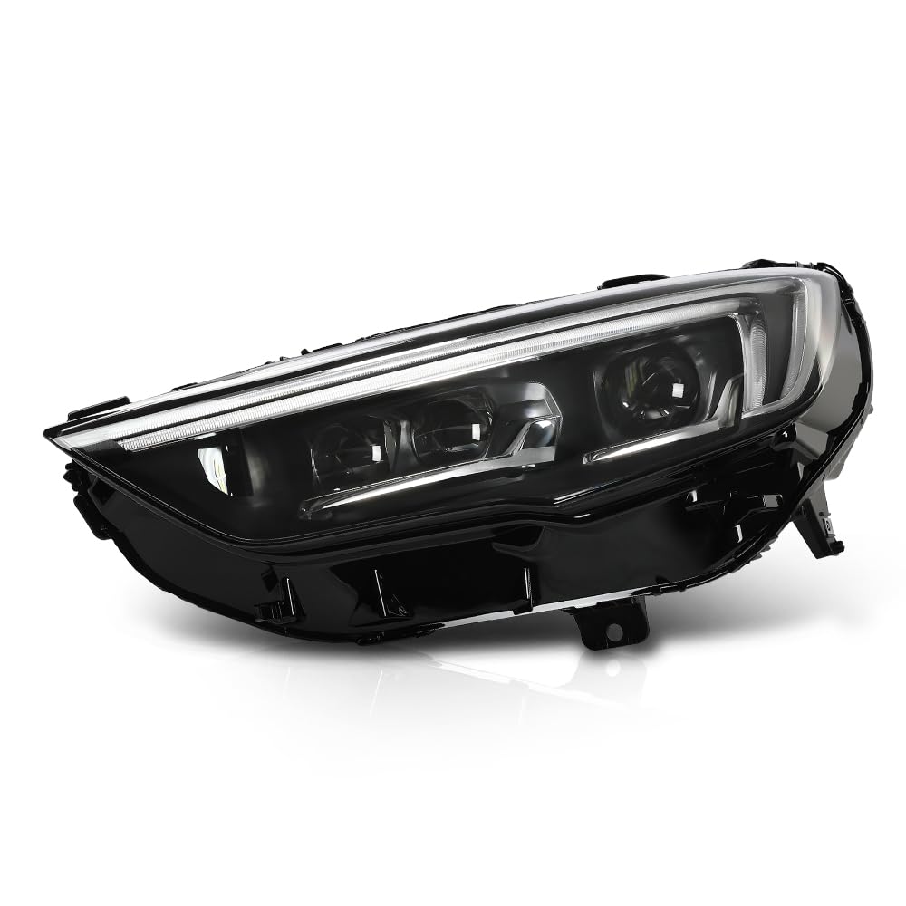 G-PLUS Halogen DRL Headlights Headlamps with Bulbs Set of 2 Left+Right Compatible with Buick Encore 2017-2022 42673065, 42698956 Clear Lens Black Housing