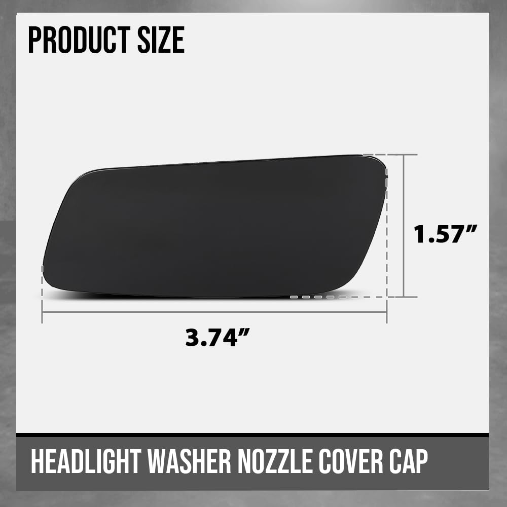 G-PLUS Headlamp Washer Cover Cap Pair Compatible with Volvo S90 / V90 / V90 Cross Country 2017 2018 2019 2020 2021 2022 2023 2024 2025 39839830, 39839842 Glossy Black