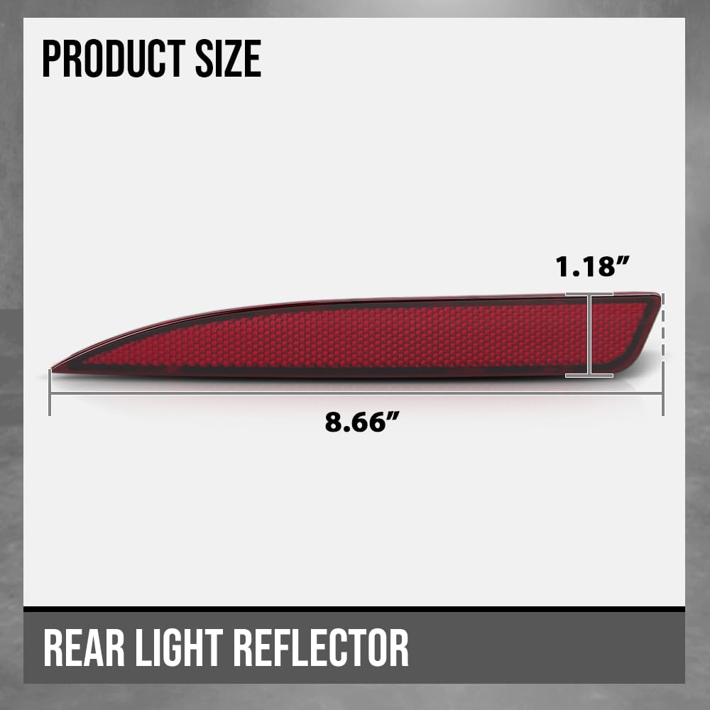 G-PLUS Rear Light Reflector Compatible with VW Scirocco 2009-2017 1K8945105B Red