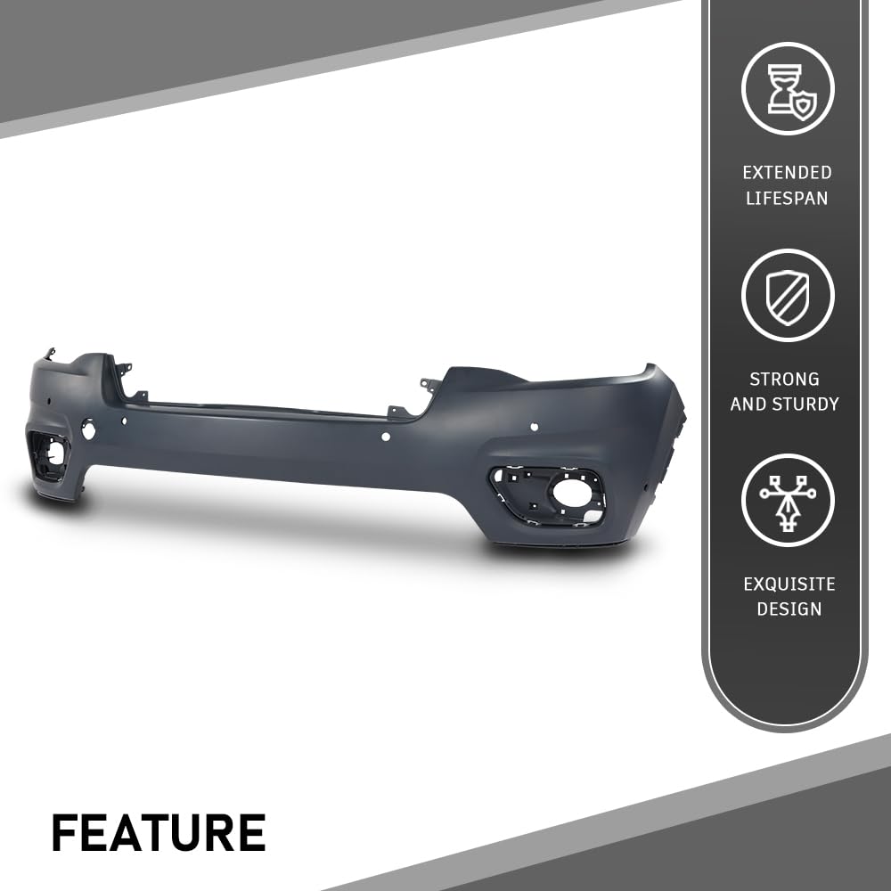 G-PLUS Front Upper Bumper Cover Compatible with Jeep Cherokee 2019-2023, 68406536AD, CH1014141, Primed Black