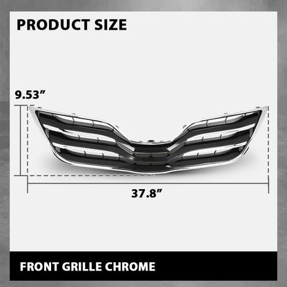 G-PLUS Front Grille Chrome Shell, Compatible with Toyota Camry XLE 2010-2011, 5310106190C0, TO1200325
