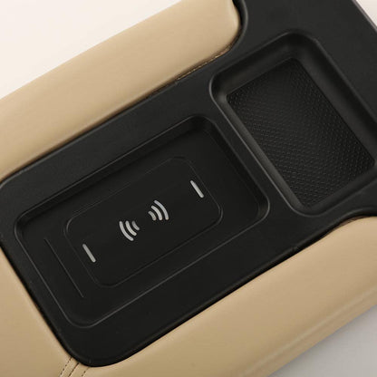 G-PLUS Center Console Lid Repair Kit Arm Rest Latch Compatible with 1999-2007 GMC Sierra/Yukon/Chevy Silverado/Suburban/Tahoe, #19127364 19127365 19127366 (Beige, W/Charging)