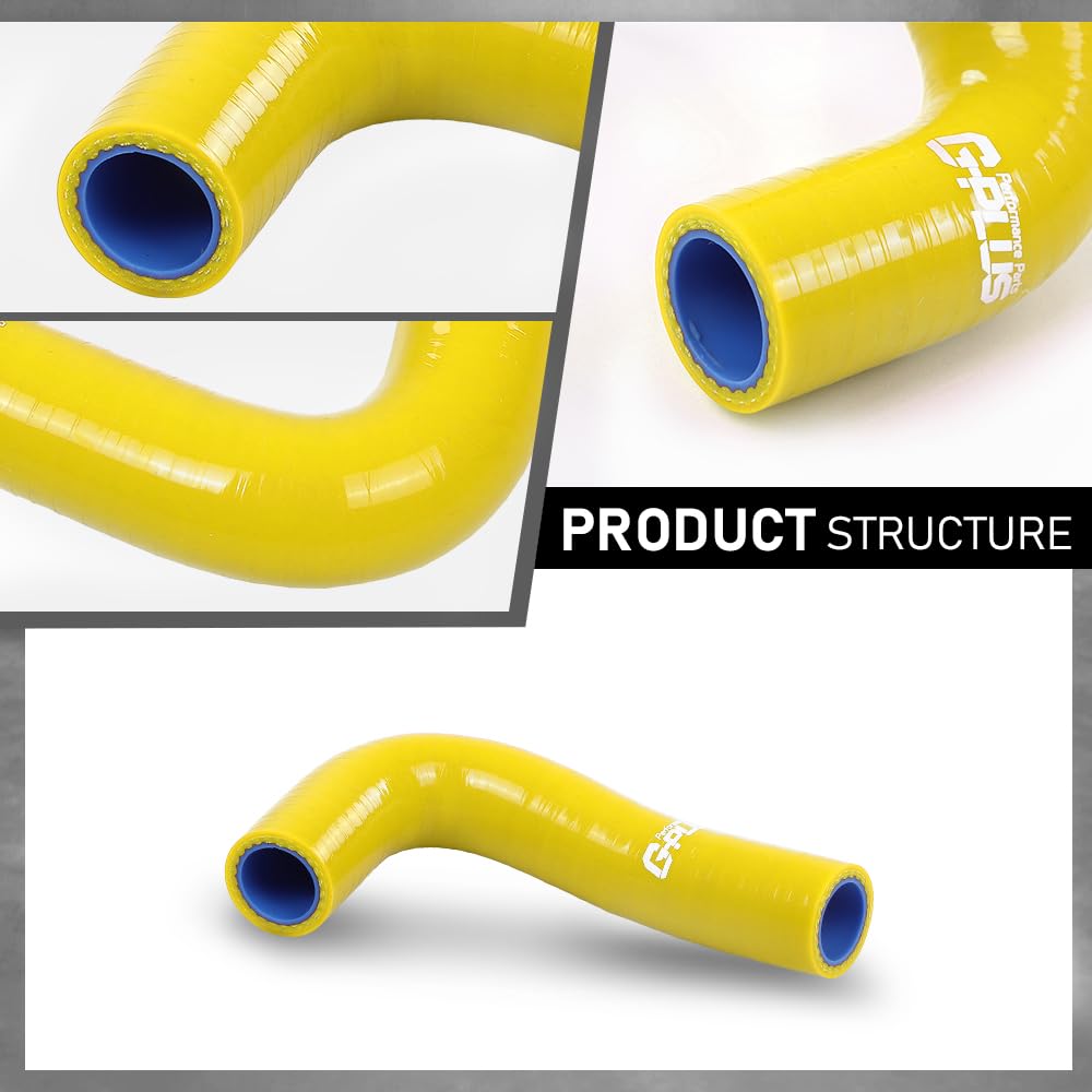 G-PLUS Silicone Radiator Hose Kit Compatible with Yamaha Banshee 350 YFZ350 1987-2006 Yellow