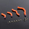 G-PLUS Silicone Radiator Coolant Tube Kit Clamps Compatible With 2005-2010 Honda CRF450X 4Pcs Dark Orange