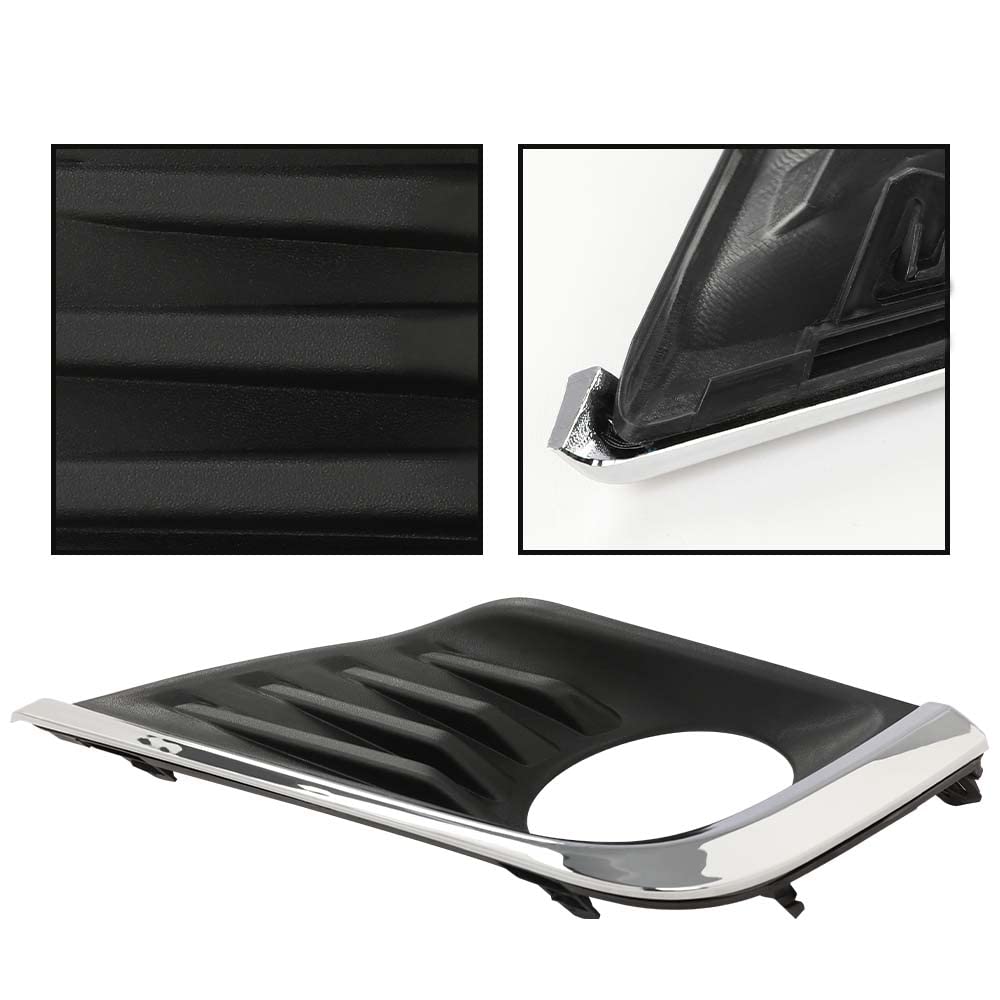 G-PLUS Pair Front Bumper Fog Light Lamp Bezel Covers w/Chrome Trim Compatible with 2016 2017 2018 Nissan Altima 62256-9HS0B+62257-9HS0B NI1038141+NI1039141