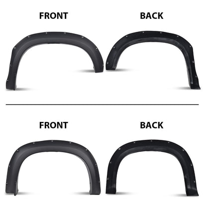 G-PLUS Fender Flares Modified Compatible with Chevy Silverado 1500 2019-2021 Not Fit GMC Sierra LD 2019 Pocket Rivet Wheel Opening Molding Arch Trim 4PCS Black