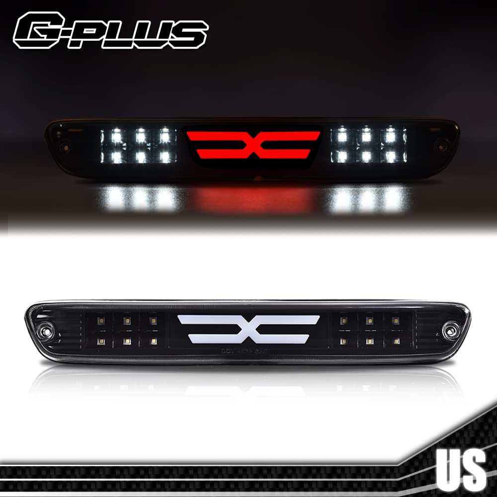 G-PLUS LED 3rd Third Center High Mount X Stop Light Lamp Compatible with 2004-2012 Chevy Colorado/GMC Canyon 2006-2008 Isuzu I-Series 3D LED Bar Tail Brake Light 15286505