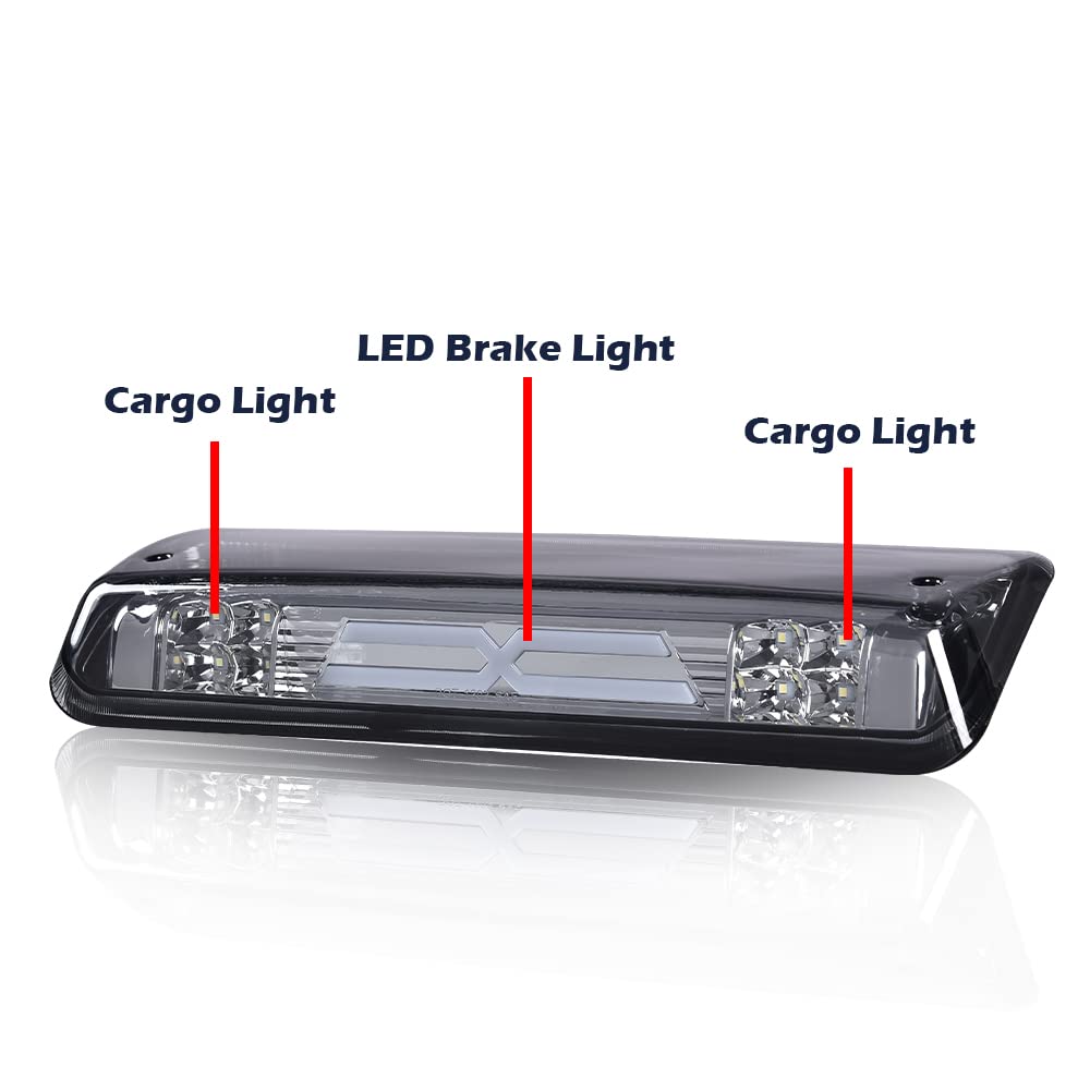 G-PLUS Rear LED 3rd Third Type X Brake Light High Mount Stop Light Compatible with 2004-2008 Ford F150/Lobo Rear LED Bar Brake Light High Mount Lamp Replacement