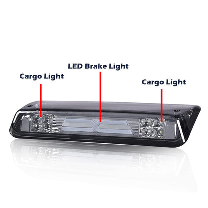 G-PLUS Rear LED 3rd Third Type X Brake Light High Mount Stop Light Compatible with 2004-2008 Ford F150/Lobo Rear LED Bar Brake Light High Mount Lamp Replacement