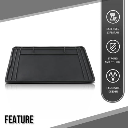G-PLUS Waterproof Under Sink Liner Mat for Kitchen Bathroom – 28" x 19" TPE - Durable, Flexible Tray – Home Undersink Organizer Must Haves, Black