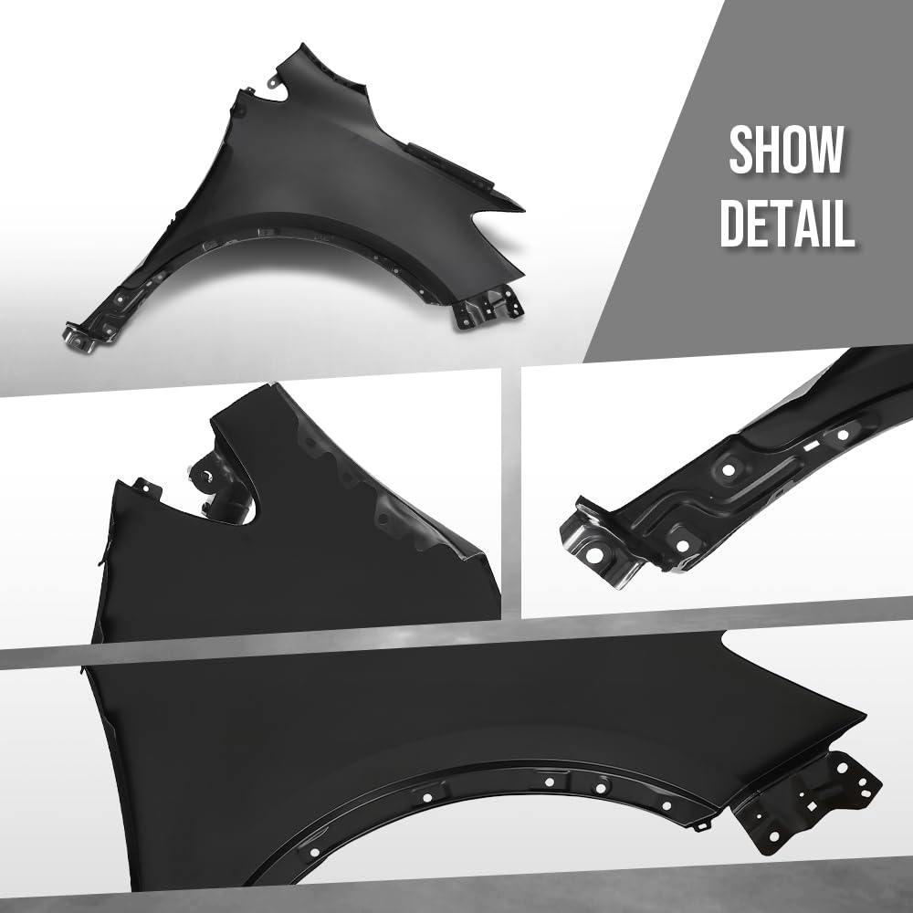 G-PLUS Fender Front Driver Side Compatible with Buick Encore (submodel: Base, Convenience, Leather, Premium) 2013-2016 without Turn Signal Light Hole 95031571, GM1240382 Black