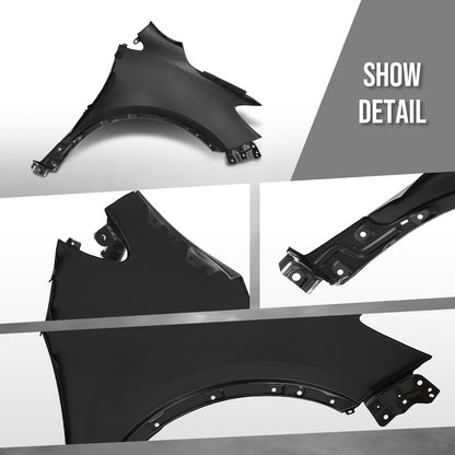G-PLUS Fender Front Driver Side Compatible with Buick Encore (submodel: Base, Convenience, Leather, Premium) 2013-2016 without Turn Signal Light Hole 95031571, GM1240382 Black