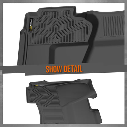G-PLUS TPE Floor Mats Fit Chevy Silverado GMC Sierra 1500 Double Cab 2014-2018 2nd Row Truck Accessories Cargo Liners All Weather Protection 1PC Black Alfombras para Carro