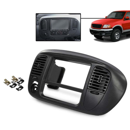 G-PLUS 1Set Center Dash Radio Surround Bezel Trim Panel Compatible with 2000-2003 Ford F150/2000-2002 Ford Expedition Black Dashboard Cover