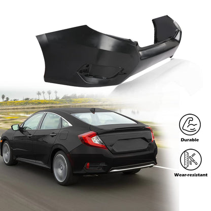 G-PLUS Rear Bumper Cover Compatible with Honda Civic Sedan 2016 2017 2018 2019 2020, 04715TBAA00ZZ, HO1100296, Primed Black