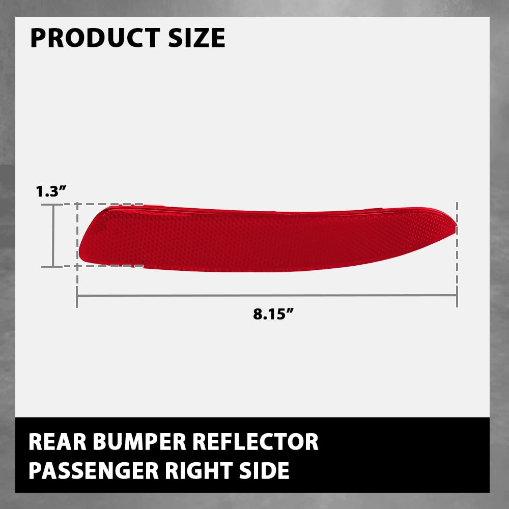 G-PLUS Rear Right Bumper Reflector, Compatible with BMW X5 E70 All Models 2007-2010, Fit BMW X5 E70 LCI/facelifted 2010-2013 (Only for M Sport Package), Passenger Side, 63217158950, 63147158950