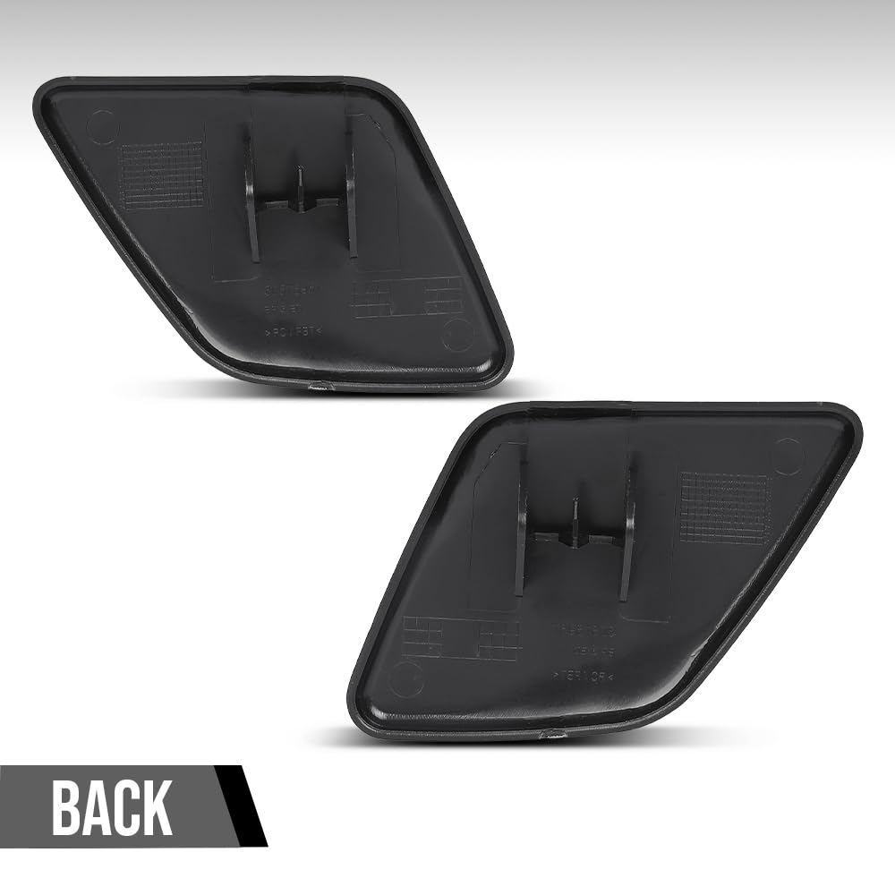 G-PLUS Headlight Washer Cover Cap Left & Right Compatible with Volvo XC90 2007 2008 2009 2010 2011 2012 2013 2014 39875253, 39875254 Glossy Black