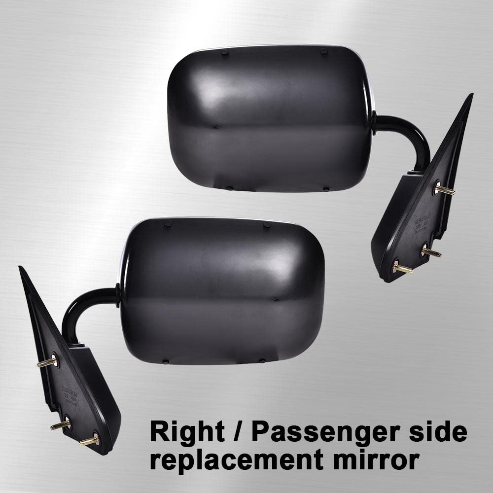 G-PLUS Manual Side View Mirrors Replacement For 1988-2000 Chevy GMC C1500 C2500 C3500 K1500 K2500 K3500 Pickup Truck Pedestal Style Paint to Match Driver & Passenger Side Mirror Set Black