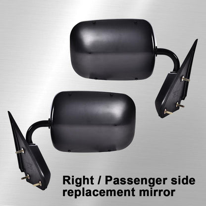 G-PLUS Manual Side View Mirrors Replacement For 1988-2000 Chevy GMC C1500 C2500 C3500 K1500 K2500 K3500 Pickup Truck Pedestal Style Paint to Match Driver & Passenger Side Mirror Set Black