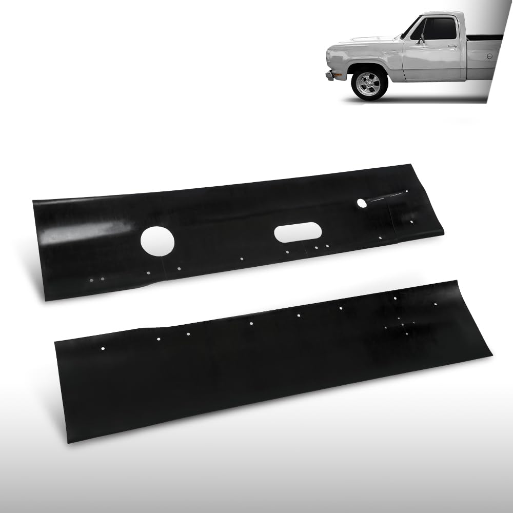 G-PLUS Engine Well Frame Rail Splash Shields Seals Compatible with Dodge Trucks D Series 2WD 1972-1981 Black
