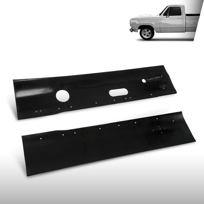 G-PLUS Engine Well Frame Rail Splash Shields Seals Compatible with Dodge Trucks D Series 2WD 1972-1981 Black