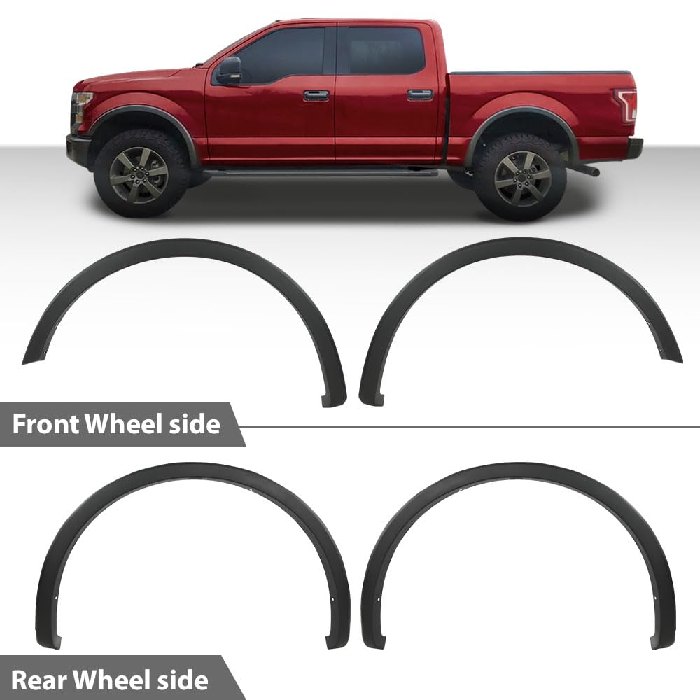 G-PLUS 4PCS Fender Flares Compatible with Ford F150 2015 2016 2017 Styleside, Wheel Protector Cover Trim Guards, Factory Style