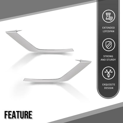 G-PLUS Front Bumper LH+RH Trim Fog Light Molding Compatible with Volvo S60 V60 2019 2020 2021 2022 31455511, 31455512 Silver