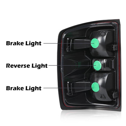 G-PLUS Tail Lights Assembly W/o Bulbs Red Lens Compatible with Chevy Silverado 2014-2019/Fit GMC Sierra 2015-2019 Right Passenger Side Tail Lamps Brake Lamp Luces Traseras Rear Brake Lamps Assembly