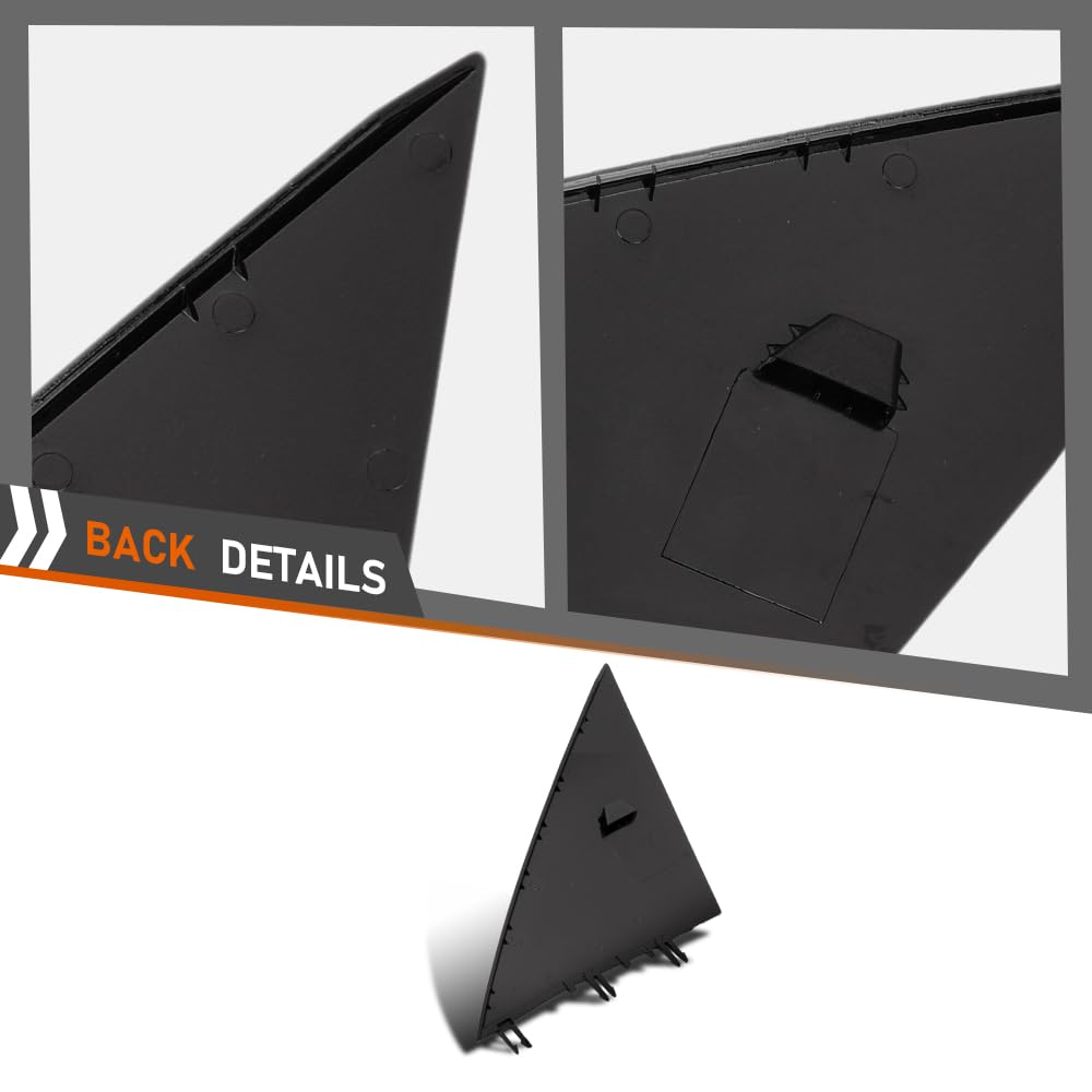 G-PLUS Front Right Side Fender Mirror Triangle Trim Cover Compatible with Tesla Model Y 2020-2024 Glossy Black