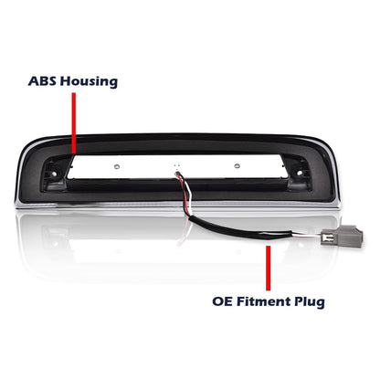 G-PLUS LED 3rd Brake Light Compatible with Chevy Silverado 2014-2020/Fit GMC Sierra 2014-2020 X Type Led Bar High Mount Stop Light Rear Tail Cargo Lamps Black Smoke Lens Black Housing