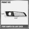 G-PLUS Front Bumper Grille Fog Light Cover Compatible with Audi A8 D4 2011 2012 2013 2014 4H0807679E, 4H0807680E Chrome Black