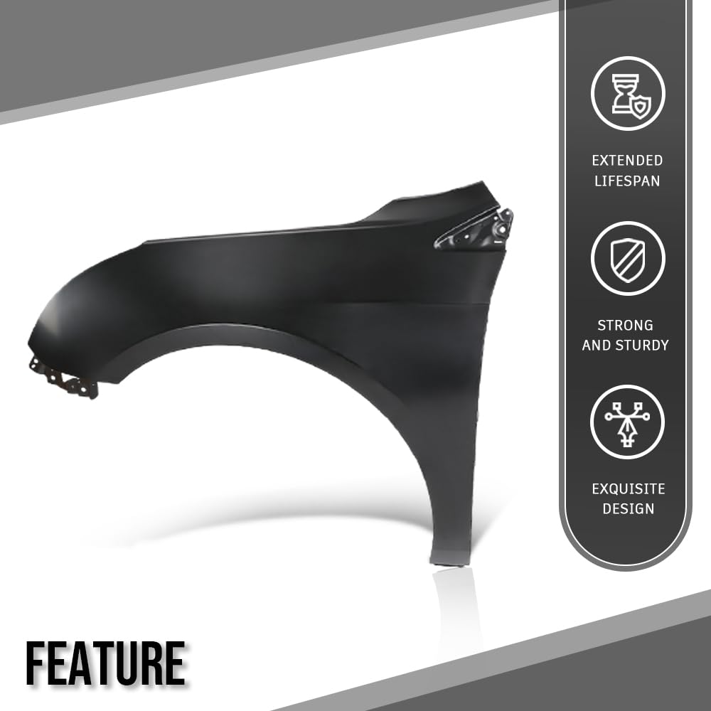 G-PLUS Front Fender Left Driver Side Compatible with Cadillac XTS 2013-2017, Fit XTS Vsport Platinum 2014-2017 Fit XTS Vsport Premium 2014-2016 23149537, GM1240379 Black