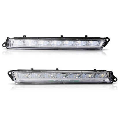 G-PLUS LED DRL Daytime Running Fog Light Pair, Compatible with Benz GL-Class X164 GL320 GL350 GL450 GL550 ML63 X166 2007-2013, LH Driver & RH Passenger 2PCS, A1649060351, A1649060451