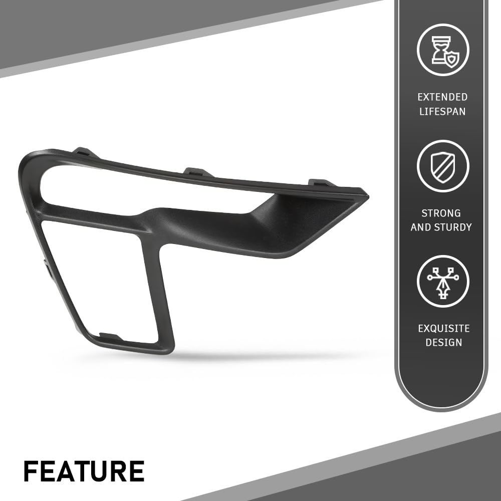 G-PLUS Front Right Fog Light Cover Lamp Bezel, Compatible with Ford Explorer (submodel: Base, Limited, Platinum, Sport, XLT) 2018 2019, Passenger Side, JB5Z17B968BA, FO1039181