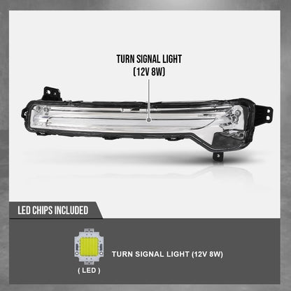 G-PLUS LED Left Driver Fog Signal Lamp Signal Light Compatible with Lincoln Corsair 2020 2021 2022 2023 2024 FO2530174, LJ7Z13K371B Black
