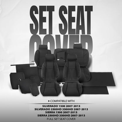 G-PLUS Seat Cover Compatible with Chevy Silverado/GMC Sierra 1500 2500HD 3500HD 2007 2008 2009 2010 2011 2012 2013 Black