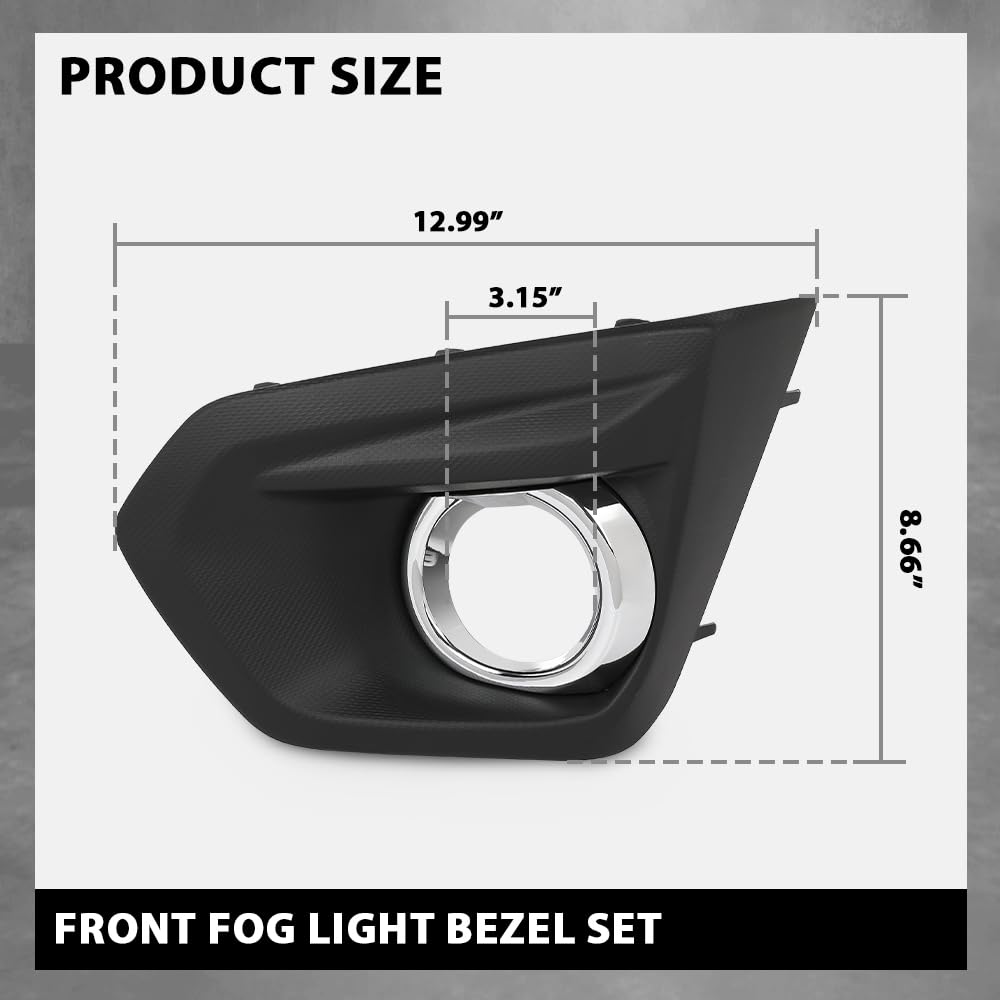 G-PLUS Front Fog Light Bezel Set W/Glossy Black Trim Compatible with Subaru Impreza 2012-2014 57731FJ020
