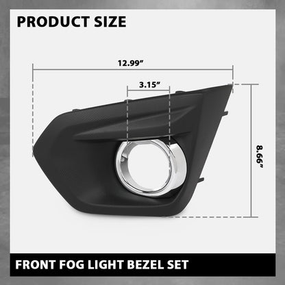 G-PLUS Front Fog Light Bezel Set W/Glossy Black Trim Compatible with Subaru Impreza 2012-2014 57731FJ020