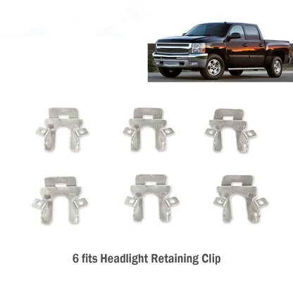 G-PLUS Headlight Retaining Clips Compatible with 1992-1996 Ford F150 F250 F350 Bronco Crown Victoria,Headlight Mount Tab Repair Kit 6Pcs