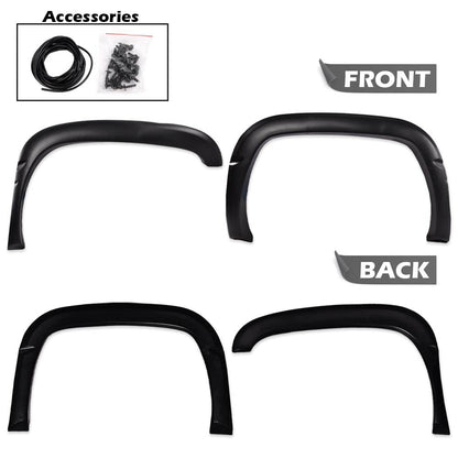 G-PLUS Fender Flares Compatible with Dodge Ram 1500 2500 3500 1994-2001 Wheel Opening Molding Arch Trim 4pcs Black