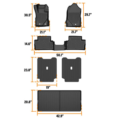 G-PLUS Floor Mats Fit Ford Bronco 2-Door 2021-2025(Not Fit Bronco Sport or Bronco 4-Door Model) 1st & 2st 3nd Row Truck Accessories Cargo Liners All Weather Protection Floor mats&Cargo Liner Black
