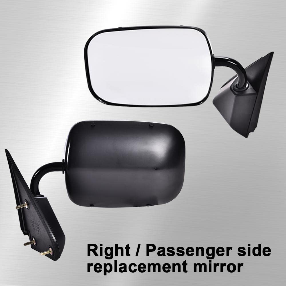 G-PLUS Manual Side View Mirrors Replacement For 1988-2000 Chevy GMC C1500 C2500 C3500 K1500 K2500 K3500 Pickup Truck Pedestal Style Paint to Match Driver & Passenger Side Mirror Set Black