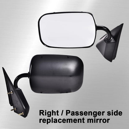 G-PLUS Manual Side View Mirrors Replacement For 1988-2000 Chevy GMC C1500 C2500 C3500 K1500 K2500 K3500 Pickup Truck Pedestal Style Paint to Match Driver & Passenger Side Mirror Set Black