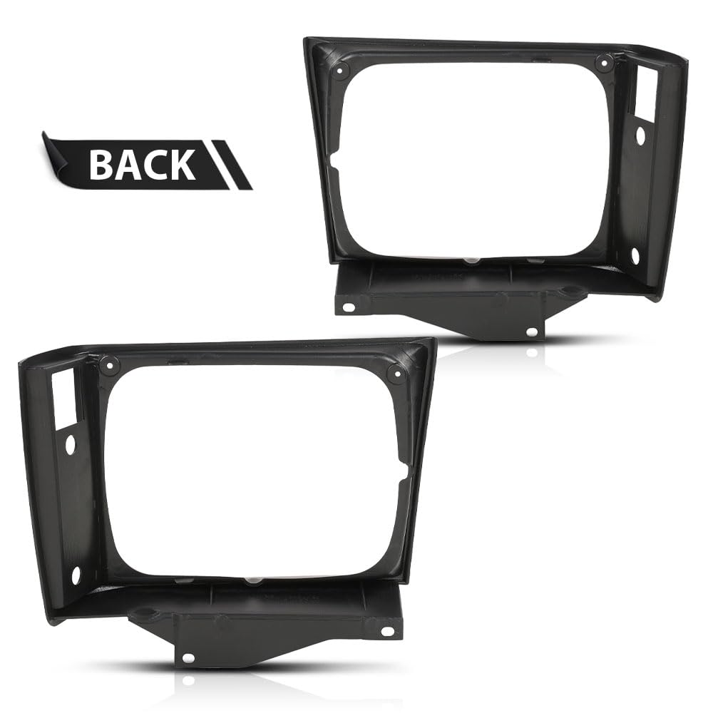 G-PLUS Headlight Door Set with Corner Light Hole Compatible with Chevy S10 Base 1982-1990/Fit GMC S15 Base Jimmy Sierra Grande 1982-1990 15653682 15653681 GM2513127 GM2512127