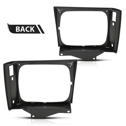 G-PLUS Headlight Door Set with Corner Light Hole Compatible with Chevy S10 Base 1982-1990/Fit GMC S15 Base Jimmy Sierra Grande 1982-1990 15653682 15653681 GM2513127 GM2512127