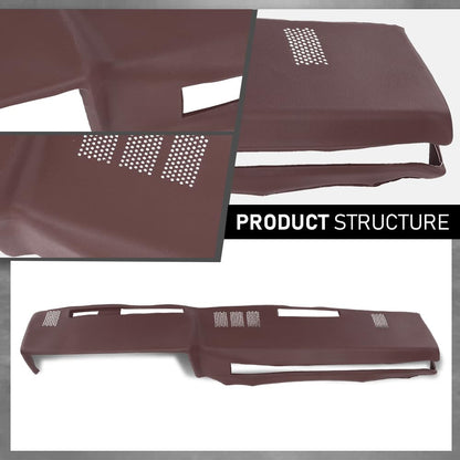 G-PLUS TPE Neutral Dashboard Dash Cover Red Compatible with 1981-1987 Chevy GMC Full Size Pickup/1981-1991 Chevy GMC SUV
